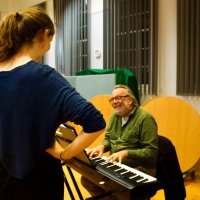 Bethan and Malcolm at rehearsal at Priory Street York 